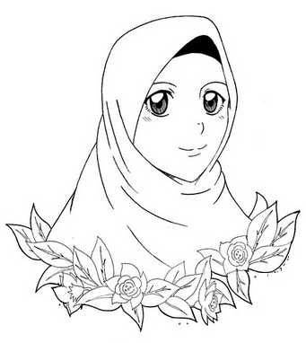 47+ Sketsa Wanita Berhijab PNG - Contoh File Guru
