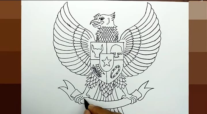 4400 Sketsa Gambar Burung Garuda Indonesia Terbaik